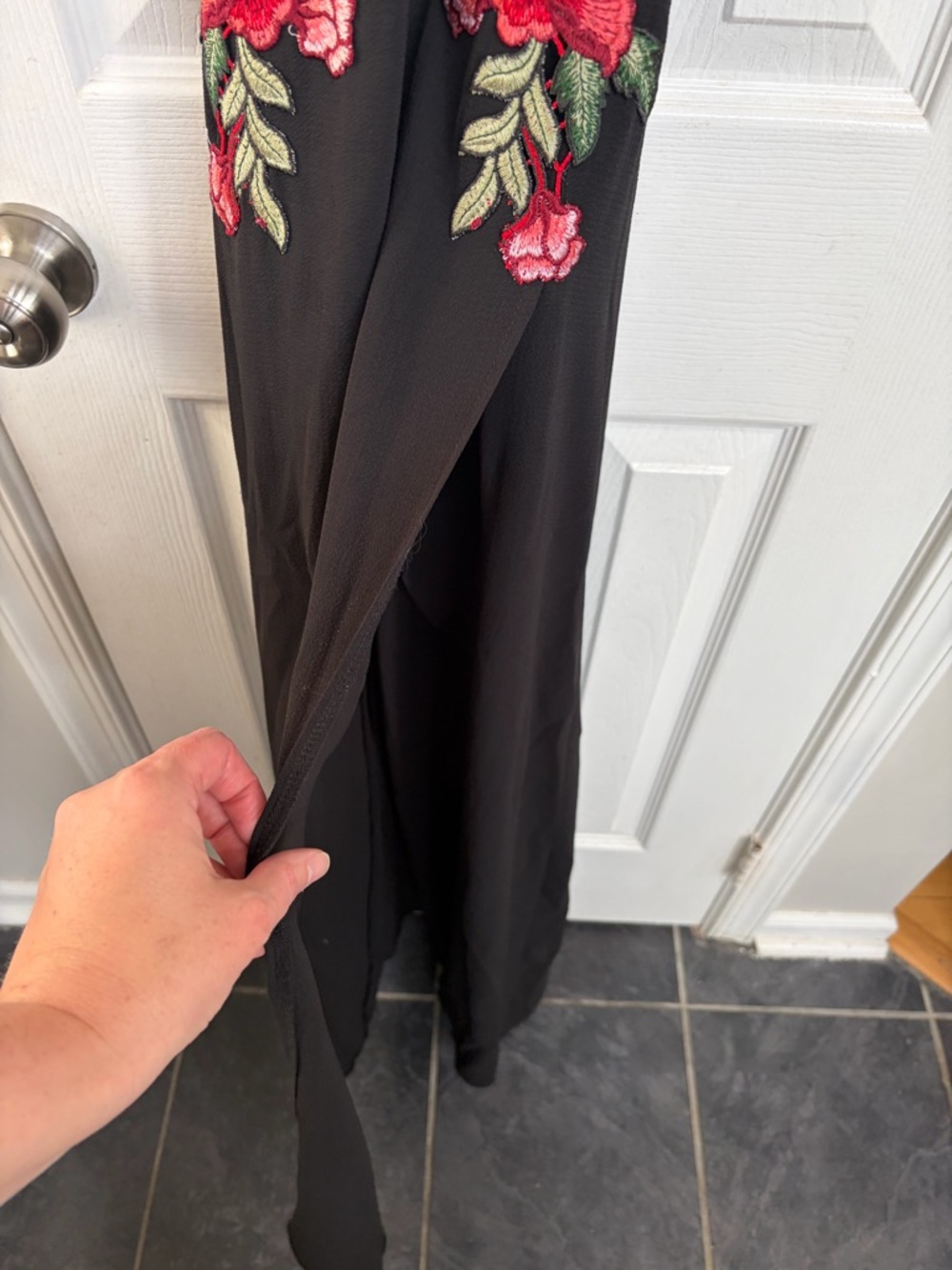 Luxxel Halter Neck Floral Embroidered Maxi Dress - Picture 6 of 9